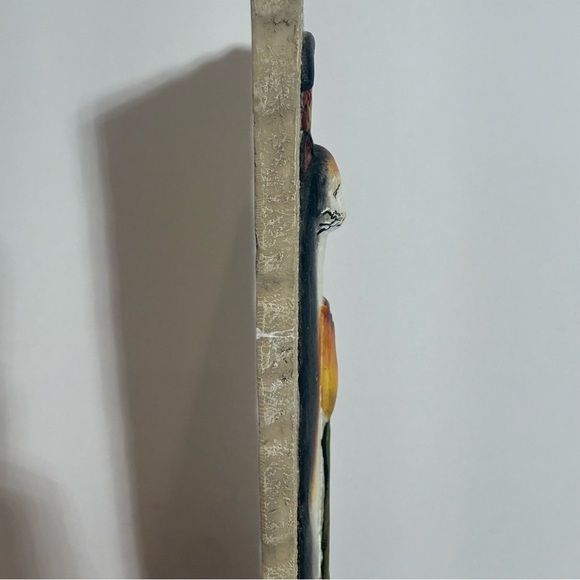 Multi 3X11" Black White 3D Kitty Cat Plaque with Tulip - Picture 5 of 6